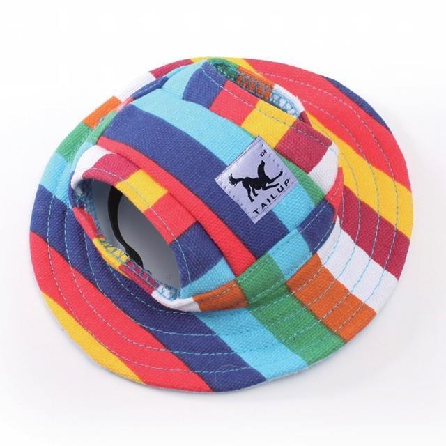 Elegant Canvas Hat Dog Hat Happy Paws Rainbow Medium 