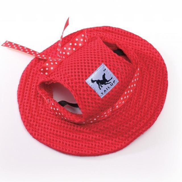 Elegant Canvas Hat Dog Hat Happy Paws Red Medium 