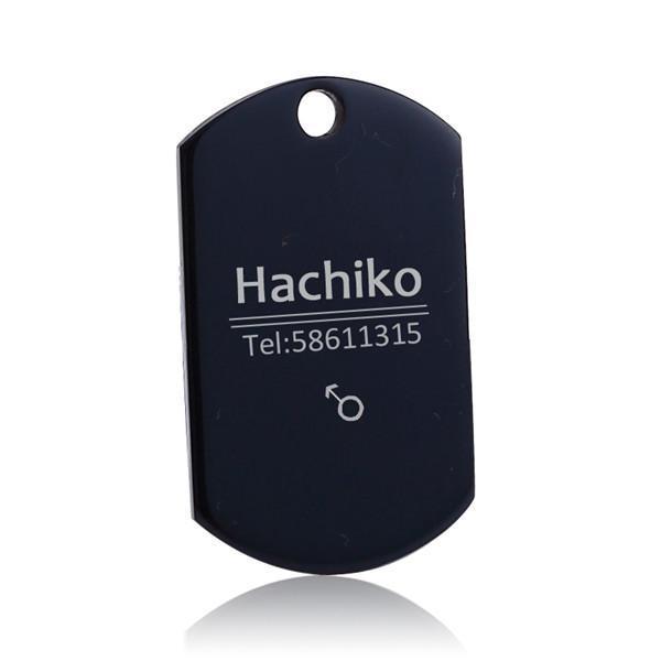 Engraved Personalized ID Tags Customized Dog Tags Happy Paws Tag Small Black