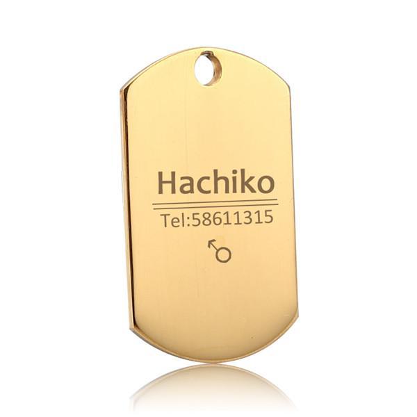 Engraved Personalized ID Tags Customized Dog Tags Happy Paws Tag Small Gold