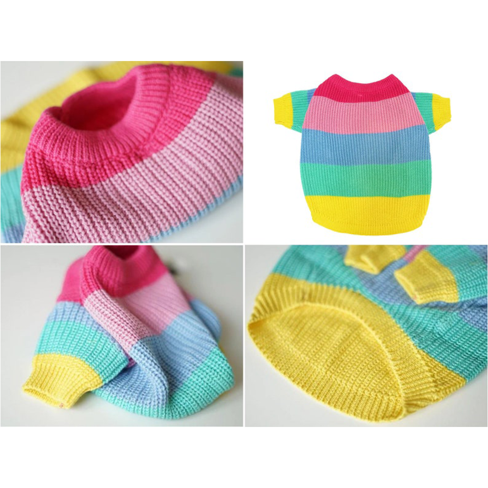 Pull en tricot arc-en-ciel