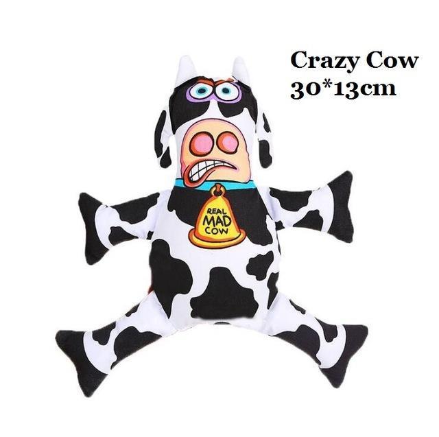 FatCat Plush Range Plush & Squeaky Toys Happy Paws Crazy Cow 