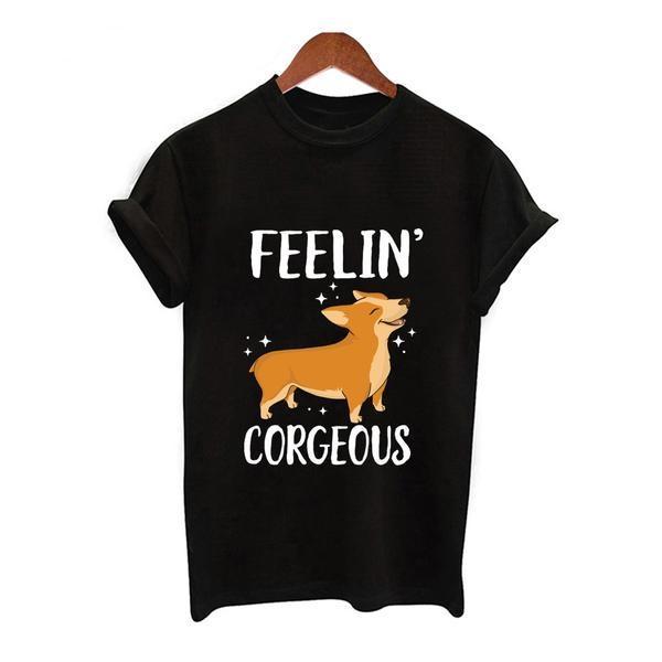 Feeling Gorgeous Womens Dog T-shirt Happy Paws Smalll 