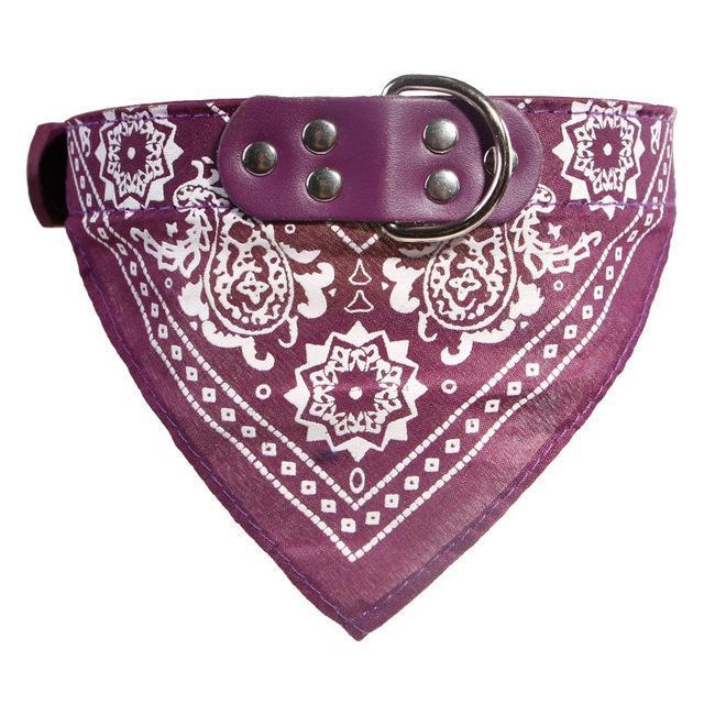 Funky Dog Bandana Collar dog collar Happy Paws Purple Small 
