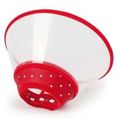 Funky Protective E-Collar Cone Dog Recovery Cone Happy Paws Red Small 