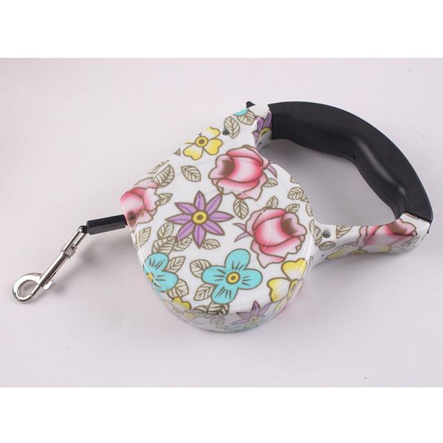 Funky Retractable Leash dog leash Happy Paws Flower Garden 
