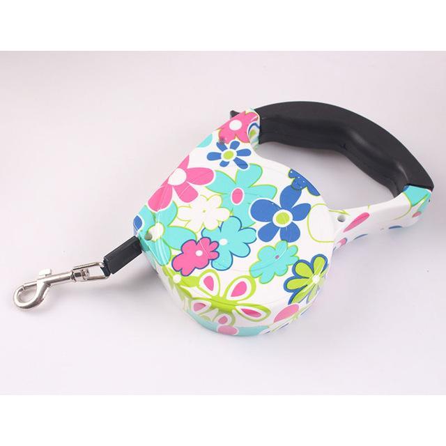 Funky Retractable Leash dog leash Happy Paws Flower Power 