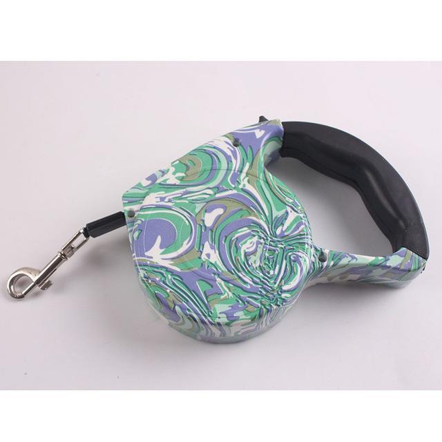 Funky Retractable Leash dog leash Happy Paws Green Art 