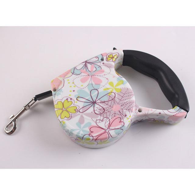 Funky Retractable Leash dog leash Happy Paws Pastel Flowers 