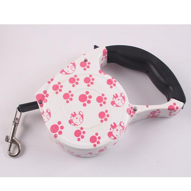Funky Retractable Leash dog leash Happy Paws Pink Paws 