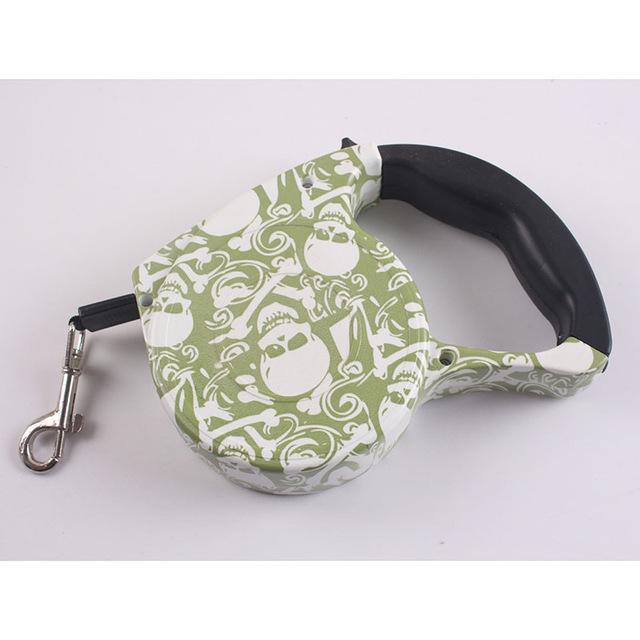 Funky Retractable Leash dog leash Happy Paws Skull Art 