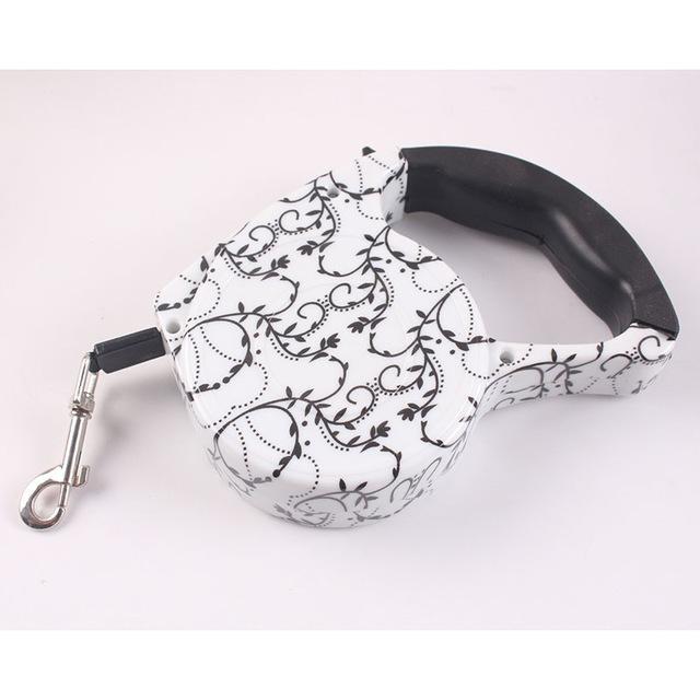 Funky Retractable Leash dog leash Happy Paws White & Black 