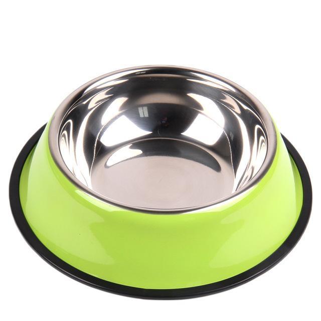 Funky Stainless Steel Bowls Feeding bowl Happy Paws Green Large 