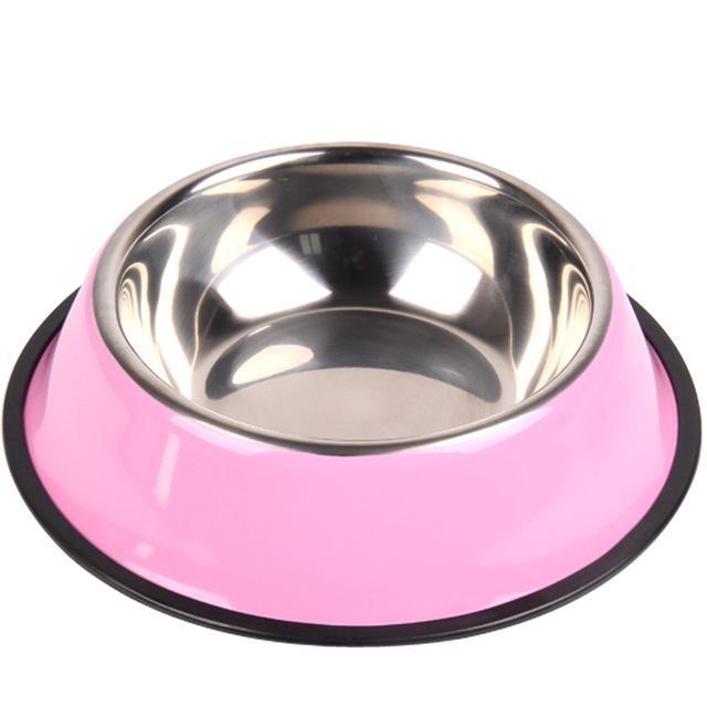 Funky Stainless Steel Bowls Feeding bowl Happy Paws Pink Large 