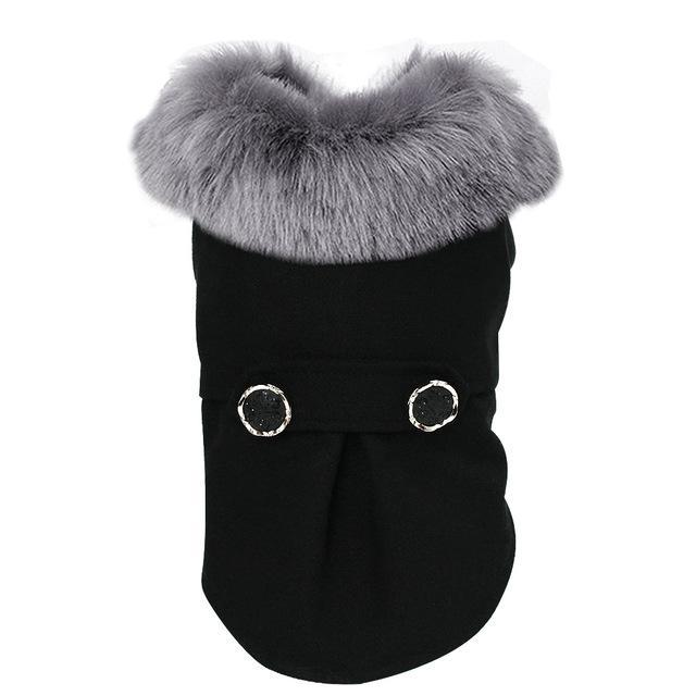 Fur Dog Pea Coat Dog Pea Coat Happy Paws Black Large 