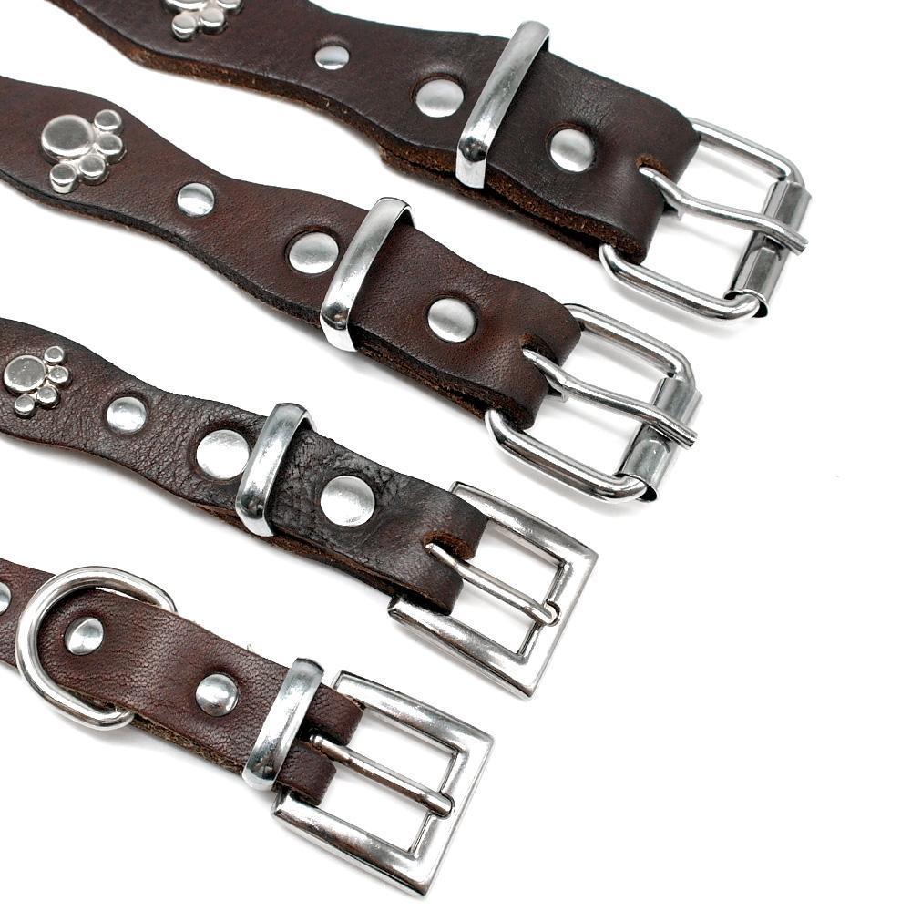 Genuine Soft Leather Dog Collar Dog collar Happy Paws 