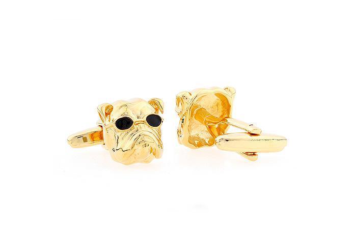 Gold Bulldog Cufflinks Mens Dog Cufflinks Happy Paws 