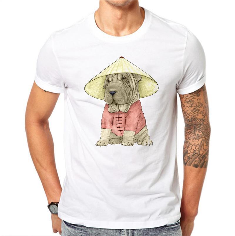 Grandmaster Dog Mens Dog T-shirt Happy Paws Large 