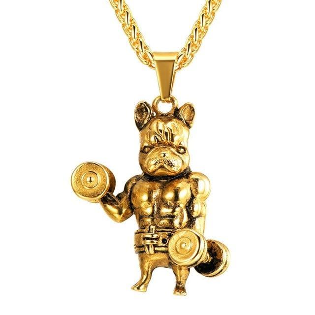 Gym Dog Chain & Pendant Dog Chain & Pendant Happy Paws Gold 