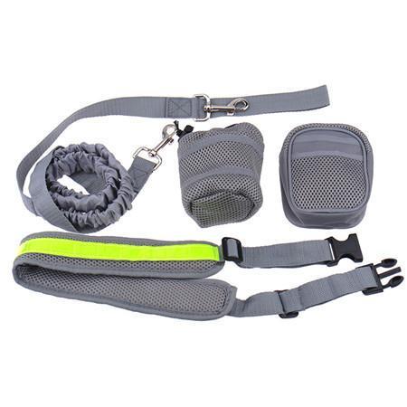 Hands Free Jogging Leash Hands free jogging belt Happy Paws Silver 
