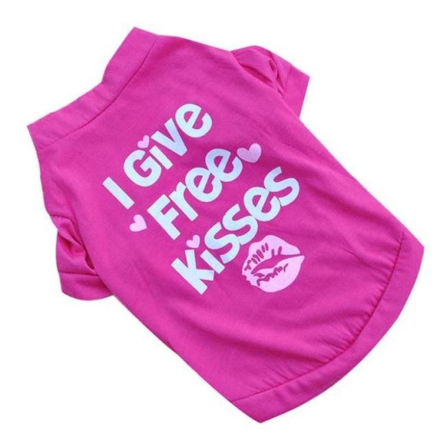 'I Give Kisses for Free' Dog Vest Happy Paws Pink Large 