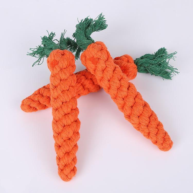 Juicy Carrots Rope Chew Dog Chew Toy Happy Paws 