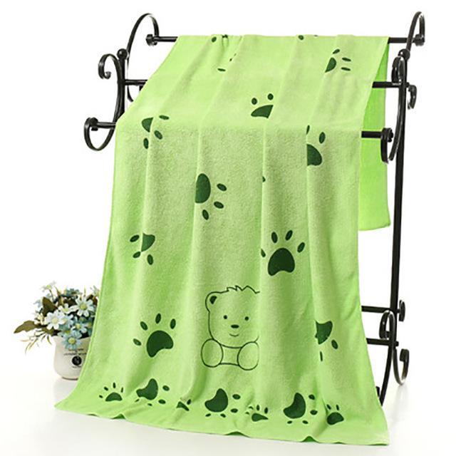 Large Absorbent Dog Towel Towels Happy Paws Green 