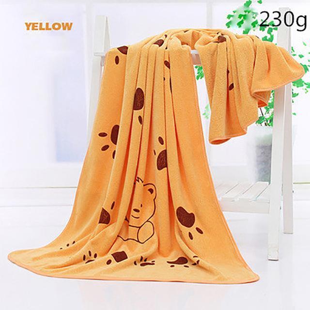Large Absorbent Dog Towel Towels Happy Paws Orange 