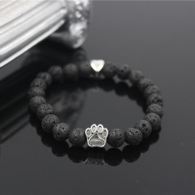 Lava Stone Healing Bracelet Paw Bracelet Happy Paws 14 Small 