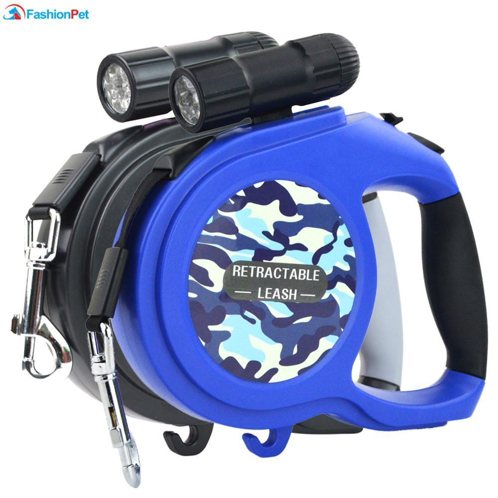 LED Light Retractable Leash dog leash Happy Paws 