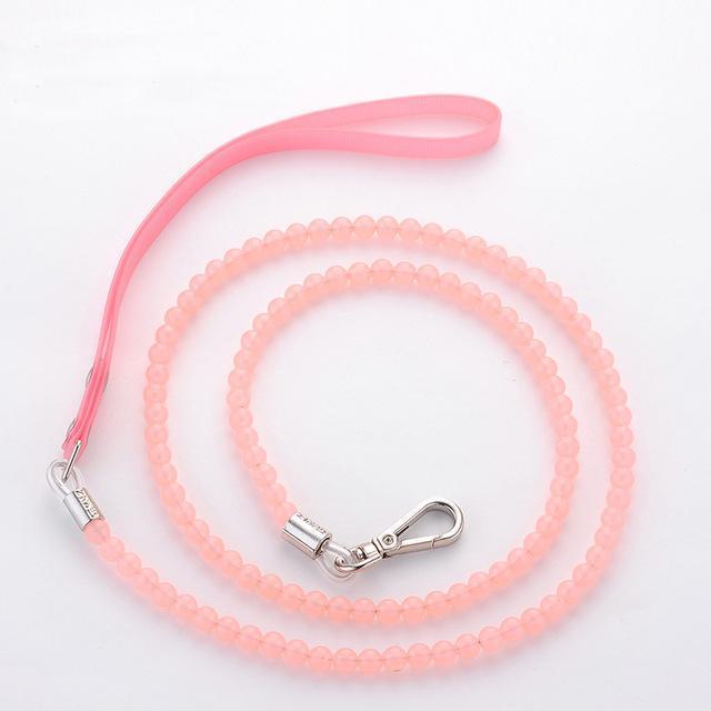 Luxury Pearl Glow in Dark Leash dog leash Happy Paws Pink 