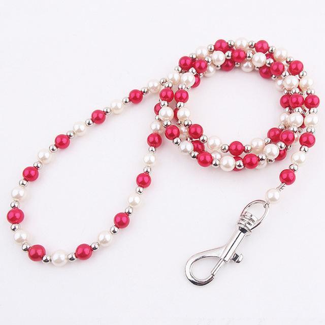 Luxury Pearl Glow in Dark Leash dog leash Happy Paws Red 
