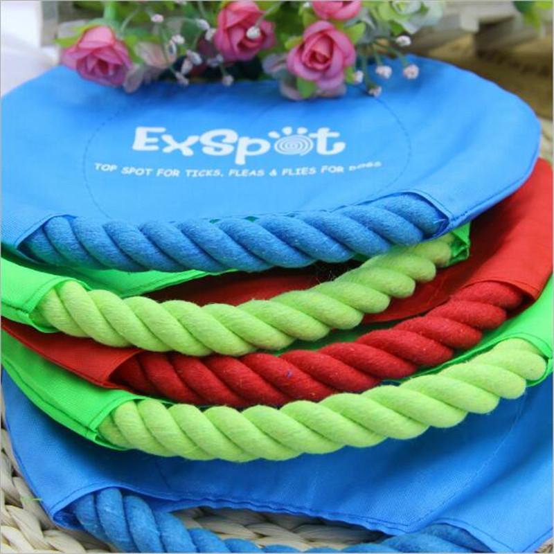 New Rope & Tough Canvas Dog Frisbee Dog Frisbee Happy Paws 