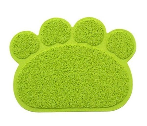 Paw Shaped Bowl Mat Mat Happy Paws Green 