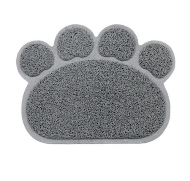 Paw Shaped Bowl Mat Mat Happy Paws Grey 