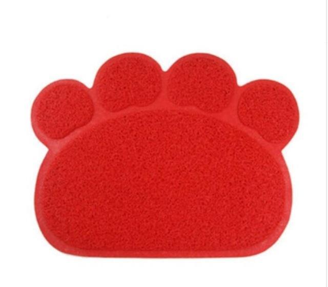 Paw Shaped Bowl Mat Mat Happy Paws Red 