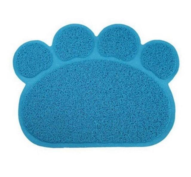 Paw Shaped Bowl Mat Mat Happy Paws Sky Blue 