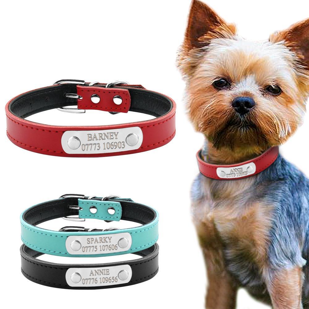 Personalized Leather Collar collars Happy Paws 