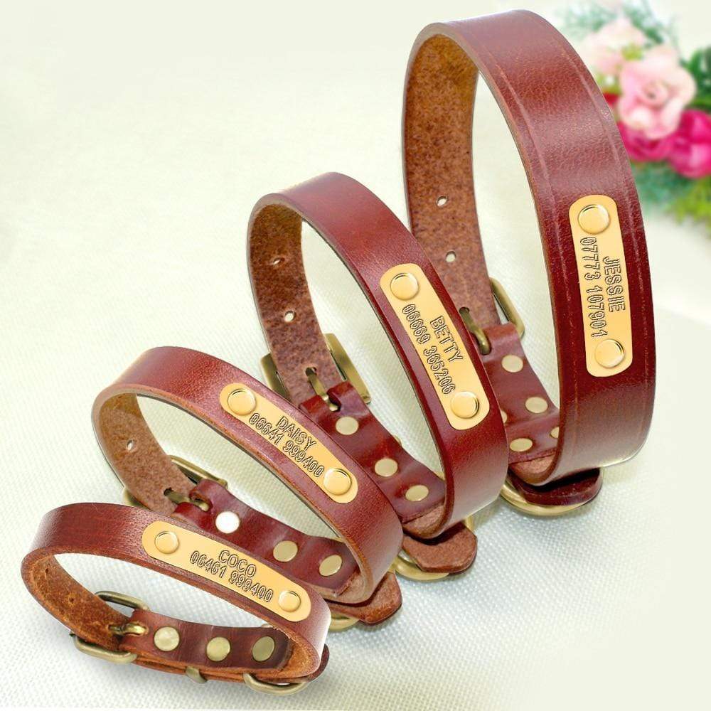 Personalized Leather Collar Dog collar Happy Paws Online 