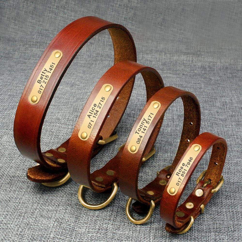 Personalized Leather Collar Dog collar Happy Paws Online 