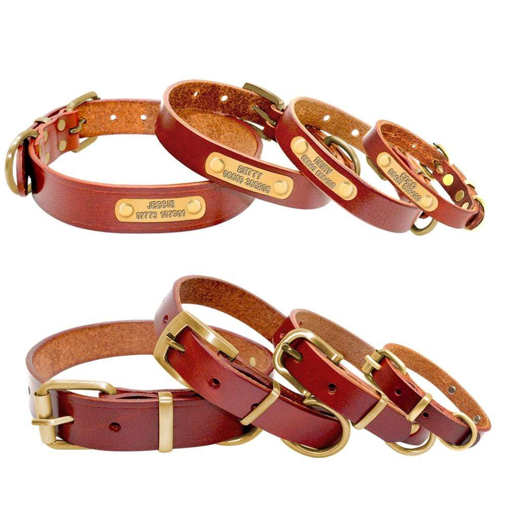 Personalized Leather Collar Dog collar Happy Paws Online 