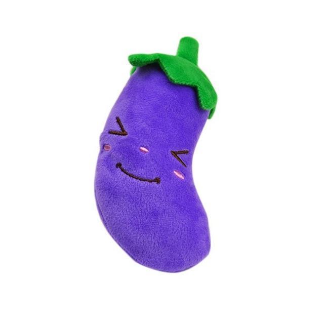 Plush Fruits & Veg Plush & Squeaky Toys Happy Paws Aubergine 