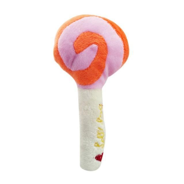 Plush Fruits & Veg Plush & Squeaky Toys Happy Paws Pink Lollipop 
