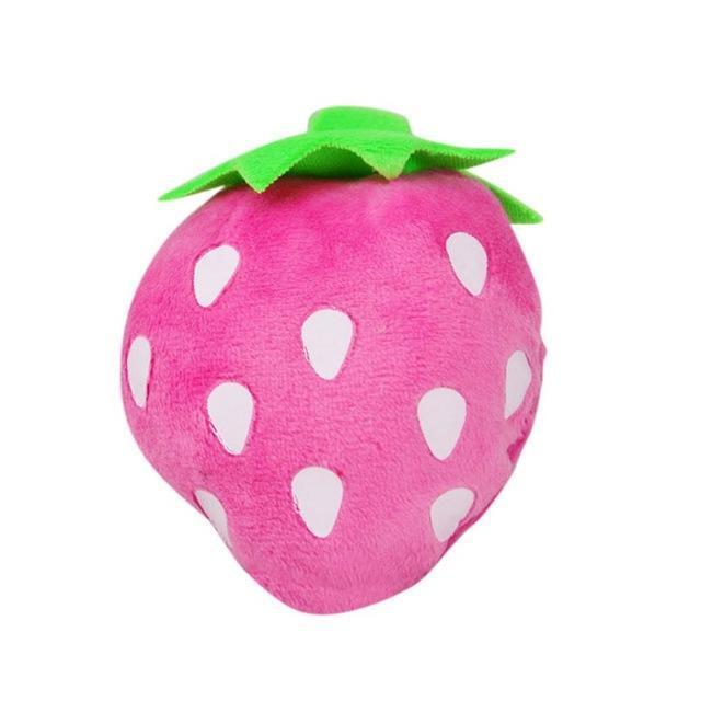 Plush Fruits & Veg Plush & Squeaky Toys Happy Paws Pink Strawberry 