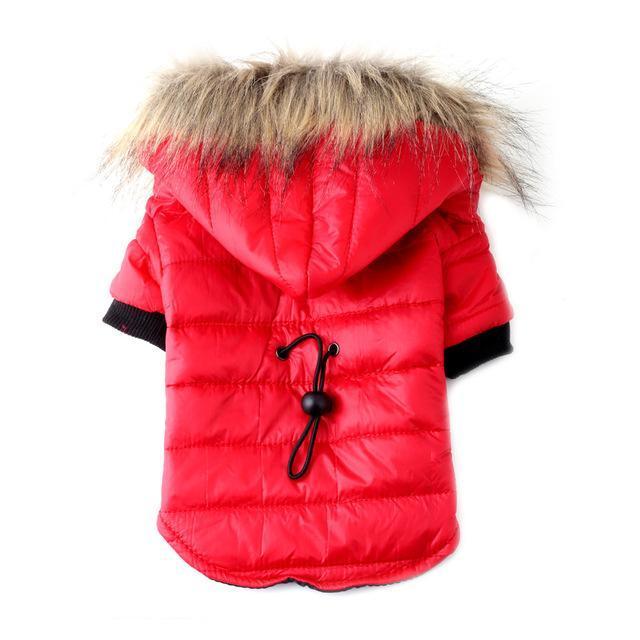 Puffer Style Fur Jacket Dog Puffer Jacket Happy Paws Red XSmall 