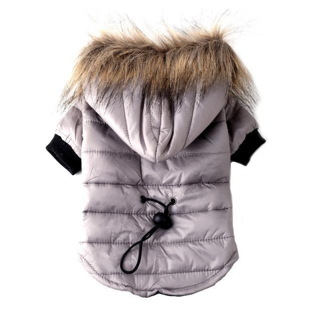 Puffer Style Fur Jacket Dog Puffer Jacket Happy Paws Silver XSmall 