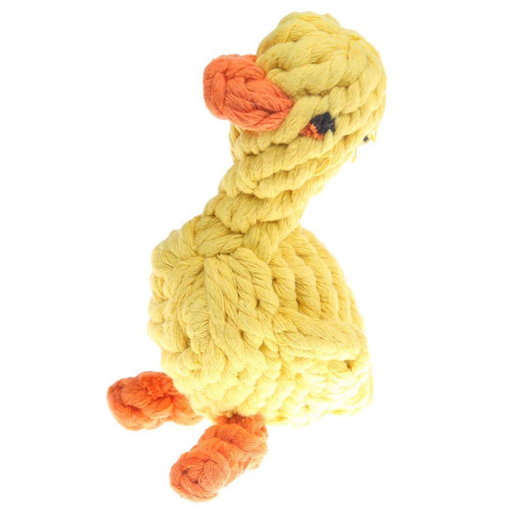 Quackers Rope Duck Dog Chew Toy Happy Paws 