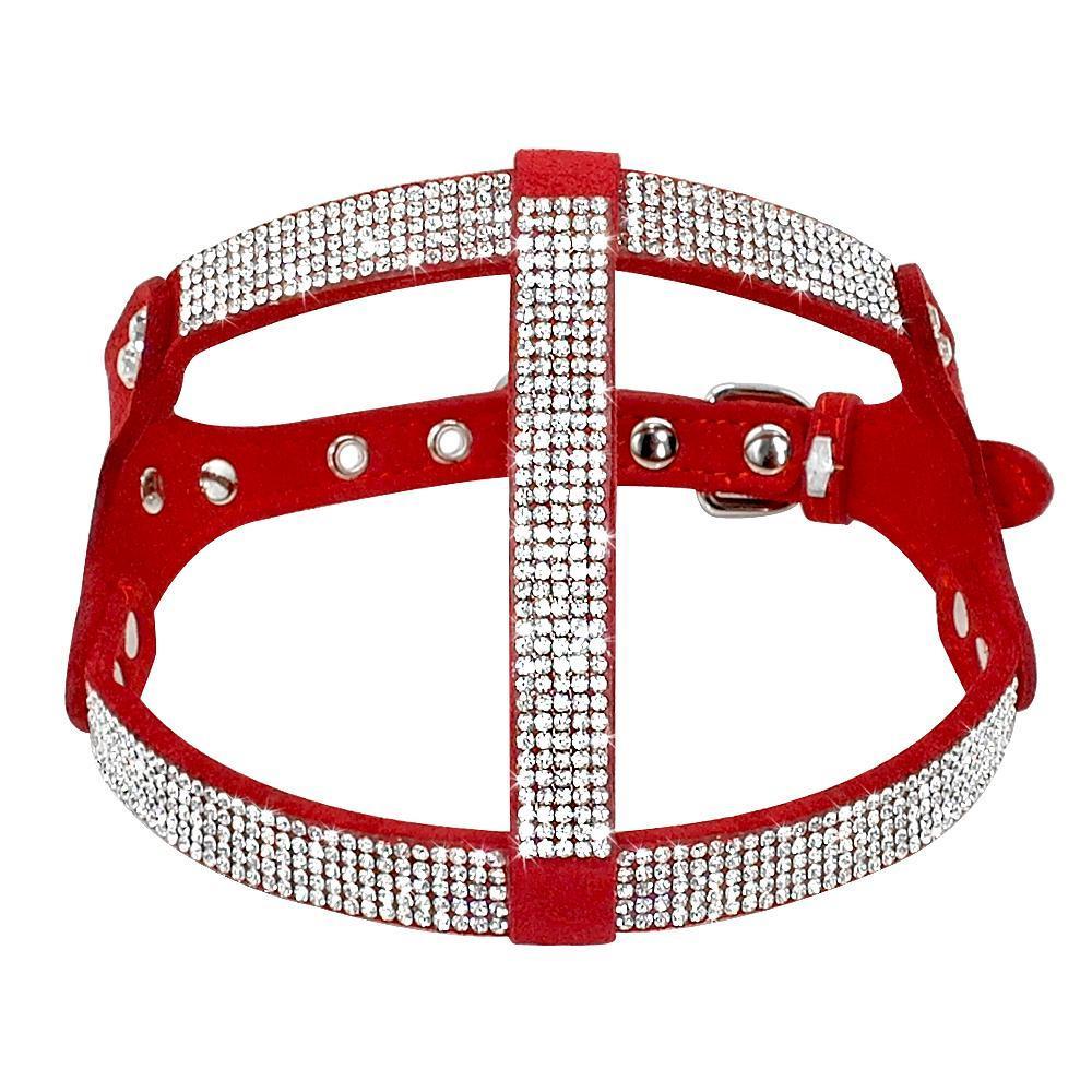 Rhinestone Suede Harness dog harness Happy Paws 