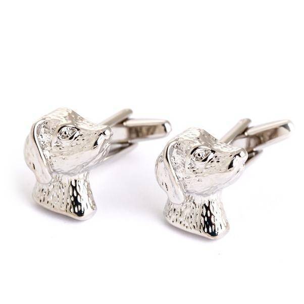 Silver Labrador Cuff-links Mens Dog Cufflinks Happy Paws 