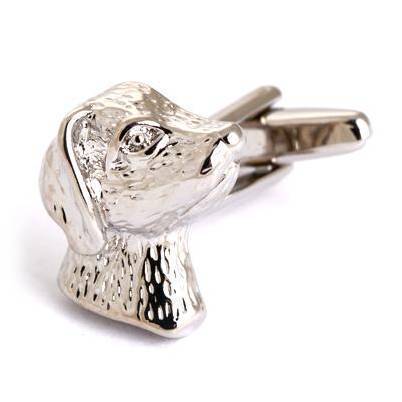 Silver Labrador Cuff-links Mens Dog Cufflinks Happy Paws 